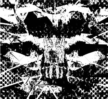 Çizik ve çiziklerle dolu siyah beyaz bir arka plan. Soyut vektör illüstrasyonu.