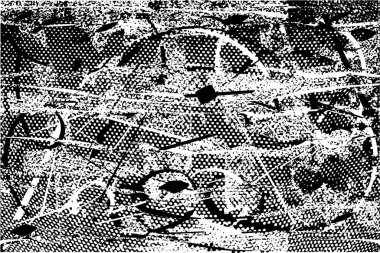 Çizik ve çiziklerle dolu siyah beyaz bir arka plan. Soyut vektör illüstrasyonu.