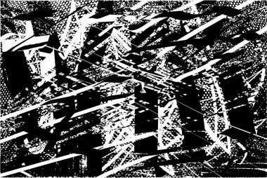 Çizik ve çiziklerle dolu siyah beyaz bir arka plan. Soyut vektör illüstrasyonu.