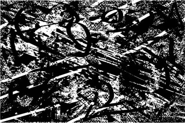 Çizik ve çiziklerle dolu siyah beyaz bir arka plan. Soyut vektör illüstrasyonu.