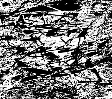 Çizik ve çiziklerle dolu siyah beyaz bir arka plan. Soyut vektör illüstrasyonu.