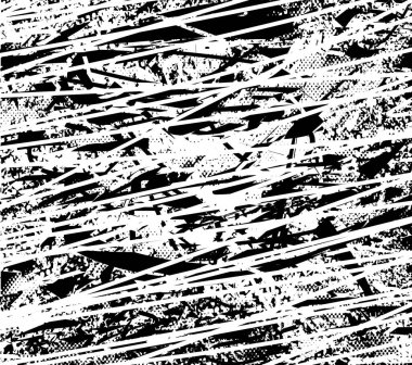 Çizik ve çiziklerle dolu siyah beyaz bir arka plan. Soyut vektör illüstrasyonu.