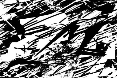 Çizik ve çiziklerle dolu siyah beyaz bir arka plan. Soyut vektör illüstrasyonu.