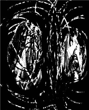 Çizik ve çiziklerle dolu siyah beyaz bir arka plan. Soyut vektör illüstrasyonu.