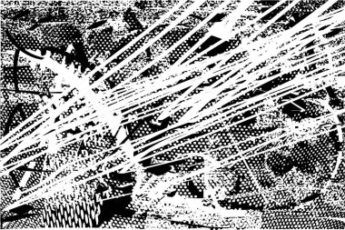 Çizik ve çiziklerle dolu siyah beyaz bir arka plan. Soyut vektör illüstrasyonu.