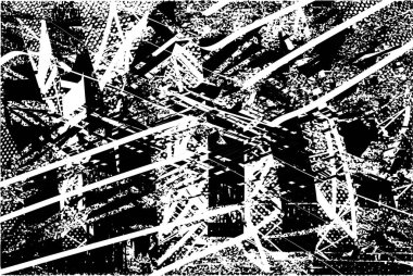 Çizik ve çiziklerle dolu siyah beyaz bir arka plan. Soyut vektör illüstrasyonu.