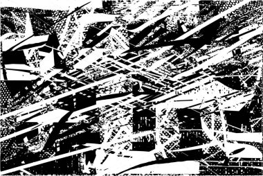 Çizik ve çiziklerle dolu siyah beyaz bir arka plan. Soyut vektör illüstrasyonu.