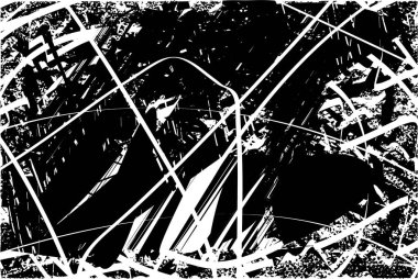 Çizik ve çiziklerle dolu siyah beyaz bir arka plan. Soyut vektör illüstrasyonu.