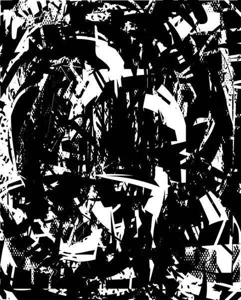 Çizik ve çiziklerle dolu siyah beyaz bir arka plan. Soyut vektör illüstrasyonu.