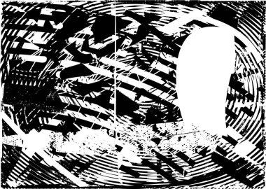 Çizik ve çiziklerle dolu siyah beyaz bir arka plan. Soyut vektör illüstrasyonu.