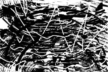 Çizik ve çiziklerle dolu siyah beyaz bir arka plan. Soyut vektör illüstrasyonu.