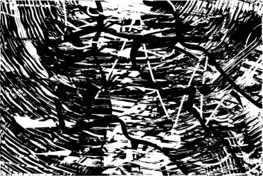 Çizik ve çiziklerle dolu siyah beyaz bir arka plan. Soyut vektör illüstrasyonu.