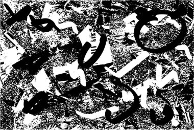 Çizik ve çiziklerle dolu siyah beyaz bir arka plan. Soyut vektör illüstrasyonu.