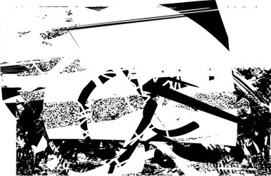 Çizik ve çiziklerle dolu siyah beyaz bir arka plan. Soyut vektör illüstrasyonu.