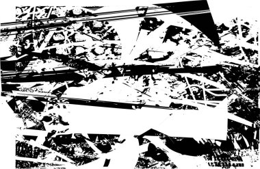 Çizik ve çiziklerle dolu siyah beyaz bir arka plan. Soyut vektör illüstrasyonu.