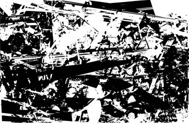 Çizik ve çiziklerle dolu siyah beyaz bir arka plan. Soyut vektör illüstrasyonu.