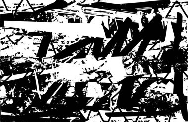 Çizik ve çiziklerle dolu siyah beyaz bir arka plan. Soyut vektör illüstrasyonu.