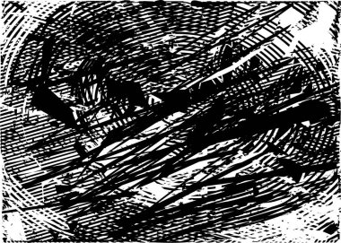 Çizik ve çiziklerle dolu siyah beyaz bir arka plan. Soyut vektör illüstrasyonu.