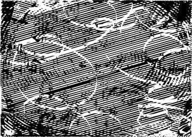 Çizik ve çiziklerle dolu siyah beyaz bir arka plan. Soyut vektör illüstrasyonu.