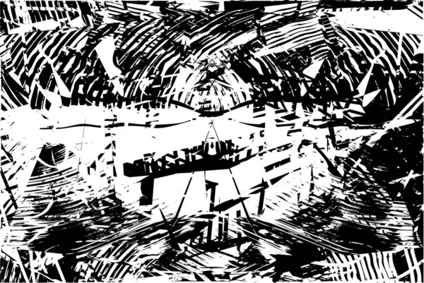 Çizik ve çiziklerle dolu siyah beyaz bir arka plan. Soyut vektör illüstrasyonu.