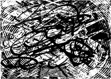 Çizik ve çiziklerle dolu siyah beyaz bir arka plan. Soyut vektör illüstrasyonu.