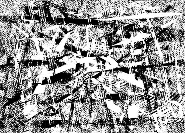 Çizik ve çiziklerle dolu siyah beyaz bir arka plan. Soyut vektör illüstrasyonu.