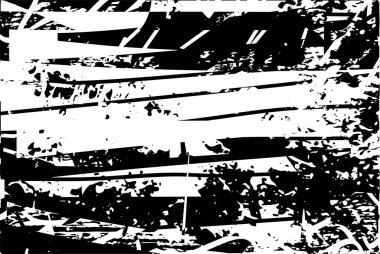 Çizik ve çiziklerle dolu siyah beyaz bir arka plan. Soyut vektör illüstrasyonu.