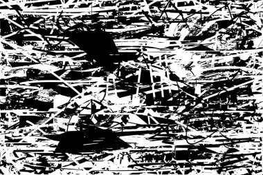 Çizik ve çiziklerle dolu siyah beyaz bir arka plan. Soyut vektör illüstrasyonu.