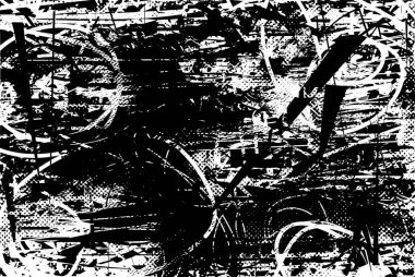 Çizik ve çiziklerle dolu siyah beyaz bir arka plan. Soyut vektör illüstrasyonu.