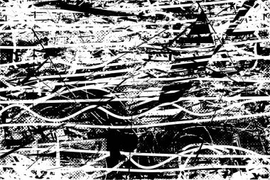 Çizik ve çiziklerle dolu siyah beyaz bir arka plan. Soyut vektör illüstrasyonu.