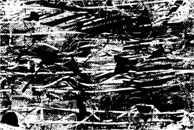 Çizik ve çiziklerle dolu siyah beyaz bir arka plan. Soyut vektör illüstrasyonu.