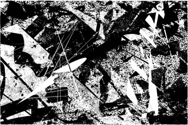 Çizik ve çiziklerle dolu siyah beyaz bir arka plan. Soyut vektör illüstrasyonu.