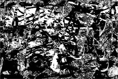 Çizik ve çiziklerle dolu siyah beyaz bir arka plan. Soyut vektör illüstrasyonu.