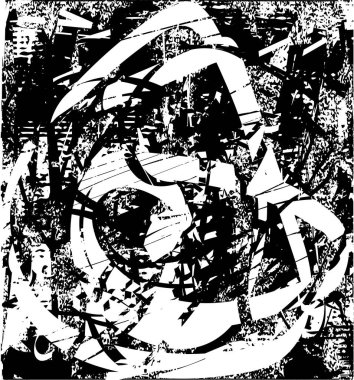 Çizik ve çiziklerle dolu siyah beyaz bir arka plan. Soyut vektör illüstrasyonu.