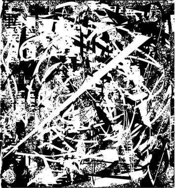 Çizik ve çiziklerle dolu siyah beyaz bir arka plan. Soyut vektör illüstrasyonu.