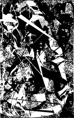 Çizik ve çiziklerle dolu siyah beyaz bir arka plan. Soyut vektör illüstrasyonu.