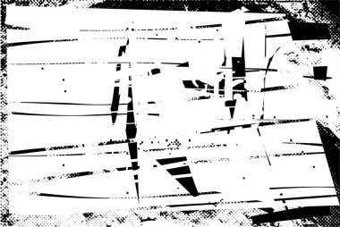 Çizik ve çiziklerle dolu siyah beyaz bir arka plan. Soyut vektör illüstrasyonu.