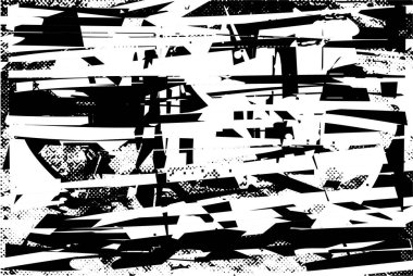 Çizik ve çiziklerle dolu siyah beyaz bir arka plan. Soyut vektör illüstrasyonu.