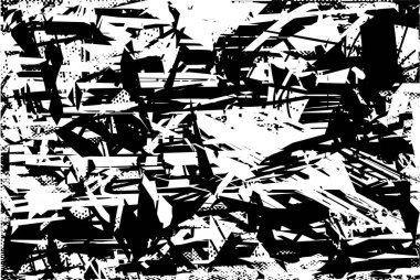 Çizik ve çiziklerle dolu siyah beyaz bir arka plan. Soyut vektör illüstrasyonu.