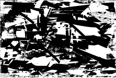 Çizik ve çiziklerle dolu siyah beyaz bir arka plan. Soyut vektör illüstrasyonu.