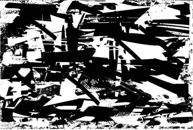 Çizik ve çiziklerle dolu siyah beyaz bir arka plan. Soyut vektör illüstrasyonu.