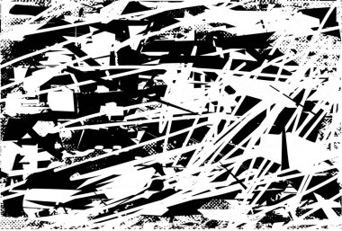 Çizik ve çiziklerle dolu siyah beyaz bir arka plan. Soyut vektör illüstrasyonu.