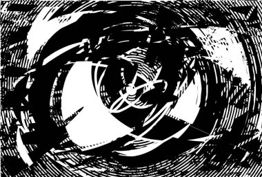 Çizik ve çiziklerle dolu siyah beyaz bir arka plan. Soyut vektör illüstrasyonu.