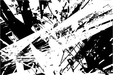 Çizik ve çiziklerle dolu siyah beyaz bir arka plan. Soyut vektör illüstrasyonu.