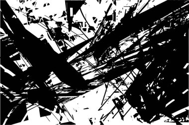 Çizik ve çiziklerle dolu siyah beyaz bir arka plan. Soyut vektör illüstrasyonu.