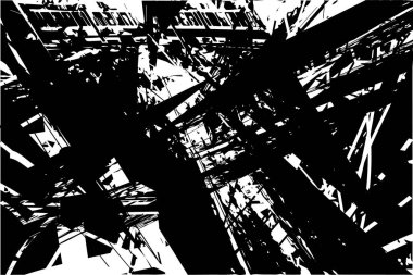 Çizik ve çiziklerle dolu siyah beyaz bir arka plan. Soyut vektör illüstrasyonu.