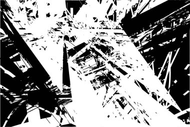 Çizik ve çiziklerle dolu siyah beyaz bir arka plan. Soyut vektör illüstrasyonu.