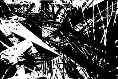 Çizik ve çiziklerle dolu siyah beyaz bir arka plan. Soyut vektör illüstrasyonu.