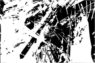 Çizik ve çiziklerle dolu siyah beyaz bir arka plan. Soyut vektör illüstrasyonu.