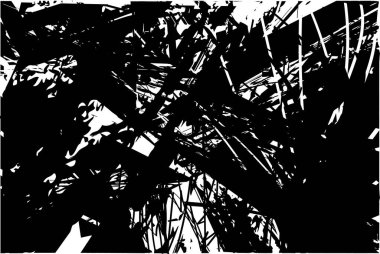 Çizik ve çiziklerle dolu siyah beyaz bir arka plan. Soyut vektör illüstrasyonu.